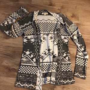 Aztec print cardigan